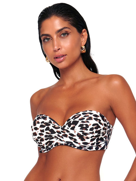 Bluepoint Strapless Bikini Top Animal Print