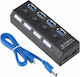 USB Хъб 4 Порта USB 3.0 с Връзка USB-A