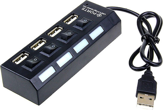 Hub 4 Θυρών USB 2.0 με σύνδεση USB-A
