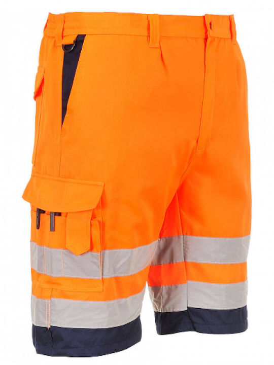 Portwest Reflective and Waterproof Work Shorts Orange