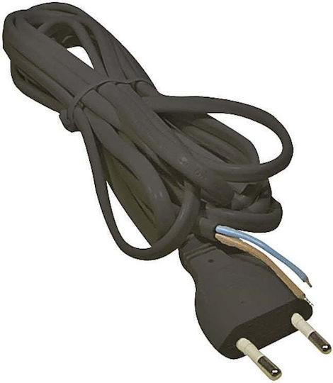 Emos Καλώδιο Ρεύματος με Διατομή 2x0.75mm² σε Μαύρο Χρώμα 1m