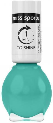 Miss Sporty Glossy Βερνίκι Νυχιών Quick Dry Τιρκουάζ 132 7ml