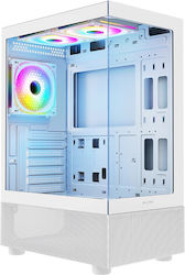 Logic Look ARGB Midi Tower Computer Case with Window Panel White