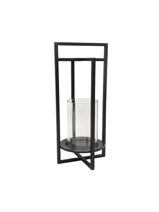 Lantern 98115 40cm Black Metal Glass