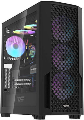 Darkflash DF2100 ARGB Gaming Midi Tower Computer Case with Window Panel Black