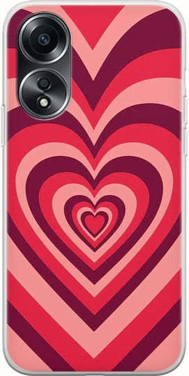 Latte Love Red Back Cover Silicone Multicolour (Oppo A78 5G)