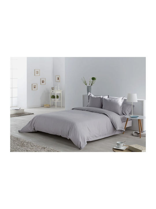 Alexandra House Living Duvet Cover Set King with 2 Pillowcases 220x220 Grey