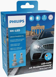 Philips Λάμπες Αυτοκινήτου Ultinon Pro6000 +230% H4 LED 5800K Ψυχρό Λευκό 12V 15W 2τμχ