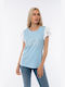 Boutique Women's Blouse Cotton Light Blue