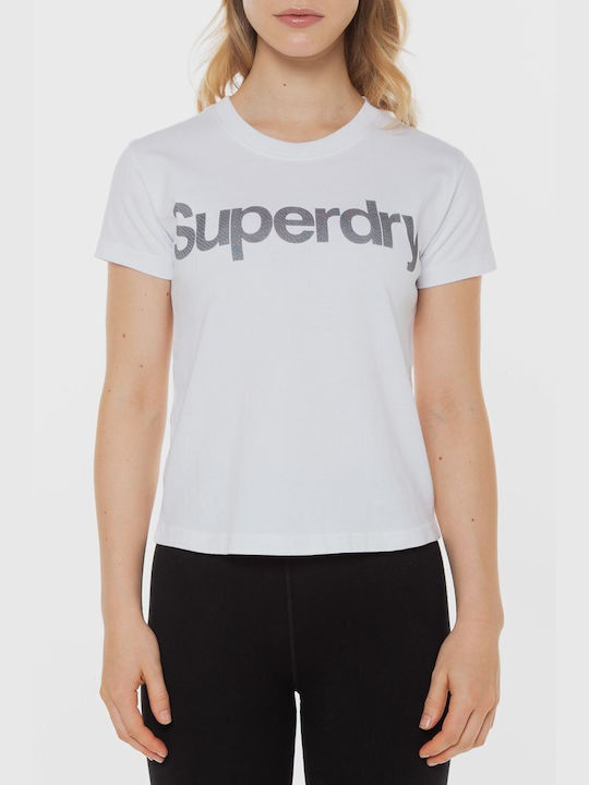 Superdry 'core Logo City' Feminin Sport Tricou Alb