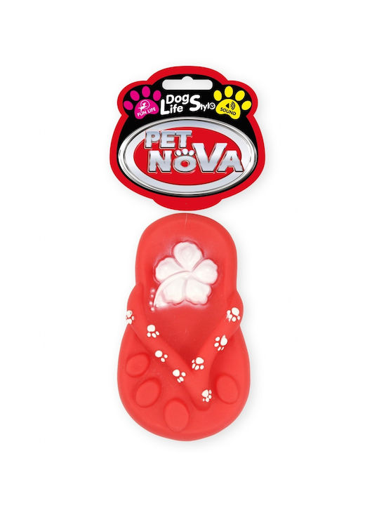 Pet Nova Toy Dog made of Rubber with Sound Red 1pcs