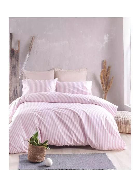 Rythmos Diva Σετ Σεντόνια Υπέρδιπλα με Λάστιχο 165x205+29εκ. Ροζ (4τμχ)