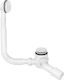 McAlpine Brass Siphon with Overflow White