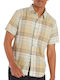Short-sleeved Shirt Checked Beige