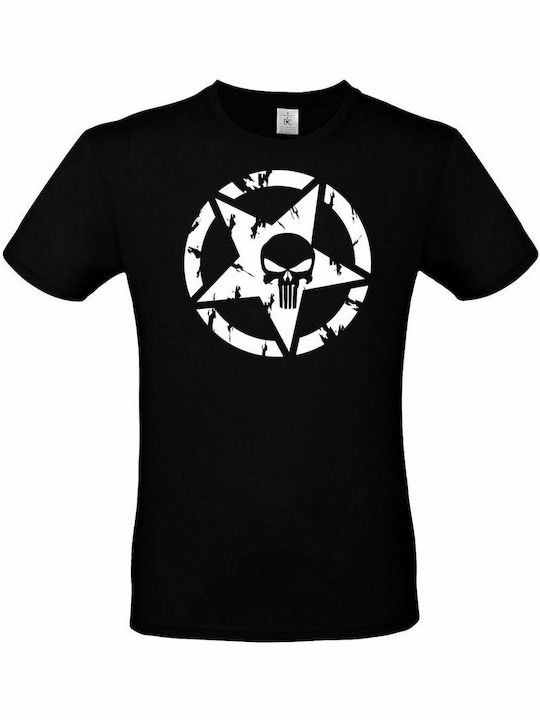 Pegasus Punisher Star T-shirt Μαύρο