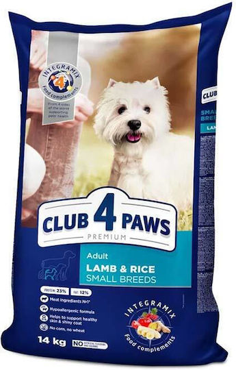 Club 4 Paws 14kg Trockenfutter für erwachsene Hunde kleiner Rassen mit Lamm und Reis