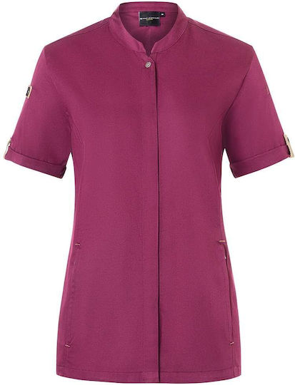 Karlowsky Coat Chef 100% Cotton made Female Fuchsia with Short Sleeve