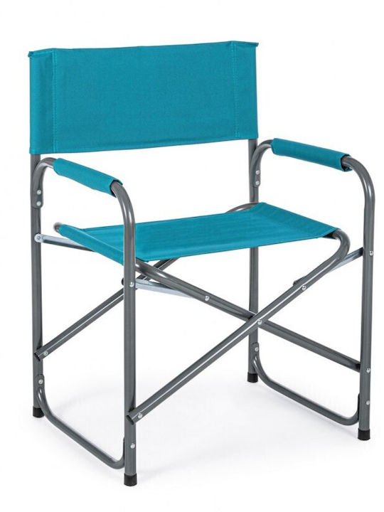 Aluminum Director Chair Olbia Turquoise 56x47x80cm
