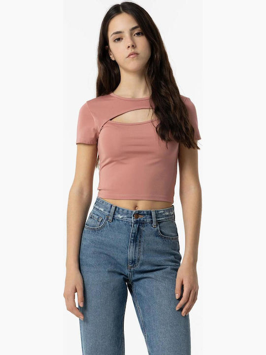 Tiffosi Kinder-Crop-Top Kurzarm Pink