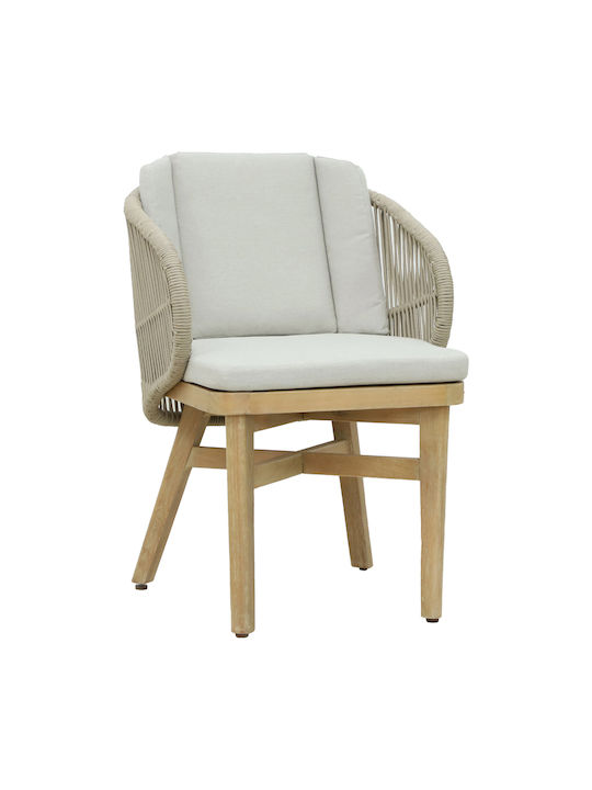 Farem Dining Room Wooden Chair Beige 53x60x80cm