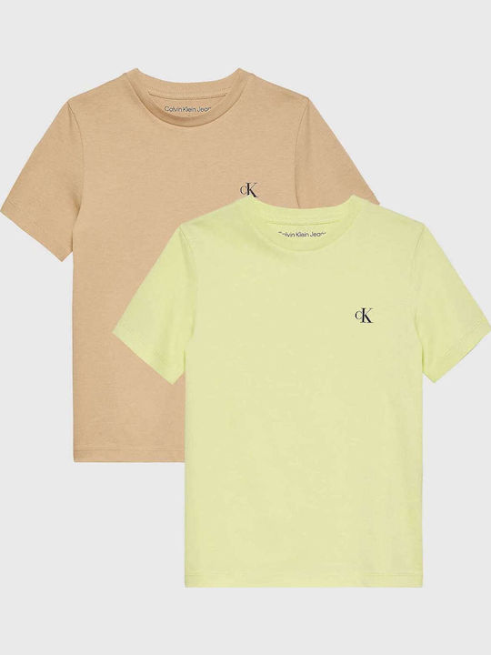 Calvin Klein Σετ Παιδικά T-shirts Μπεζ Monogram