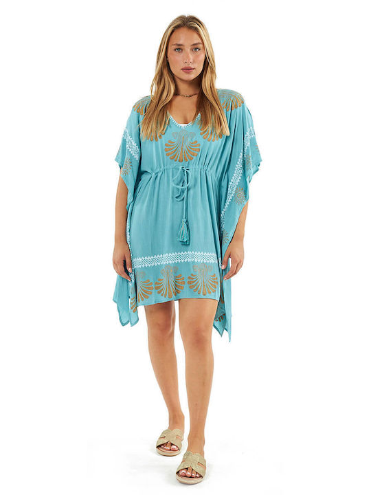 Verde Feminin Caftan de Plajă Light Blue