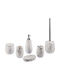 Beliani Set Accesorii Baie Metalic Alb 6buc
