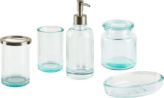 Beliani Set Accesorii Baie Sticlă Verde 5buc