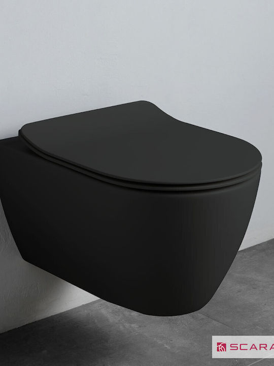 Scarabeo Wandhängende Toilette mit Deckel Sanftes Schließen Beige