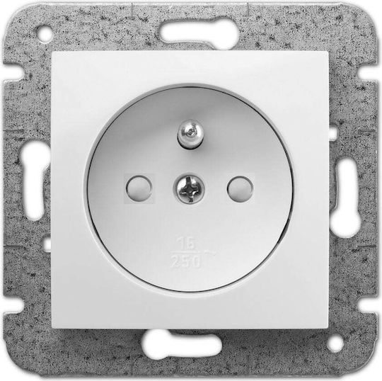 Elektro Plast Μονή Εξωτερική Πρίζα Ρεύματος Λευκή