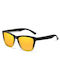Techsuit Unisex Sunglasses with Black Plastic Frame and Yellow Gradient Polarized Lens