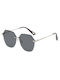 Techsuit Unisex Sunglasses with Silver Metal Frame and Black Mirror Lens