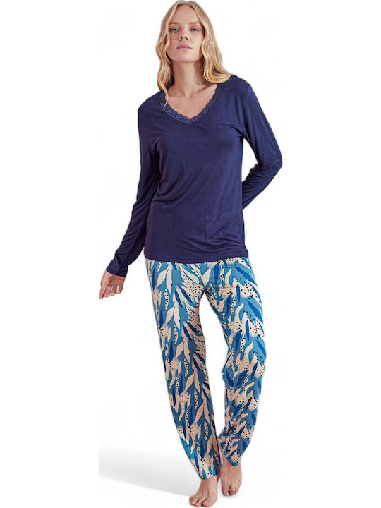 PijaMood Winter Women's Pyjama Set Blue