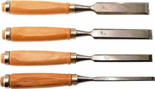 Drel Meißel Breite 24mm mit Hölzernes Griff Set 4Stück