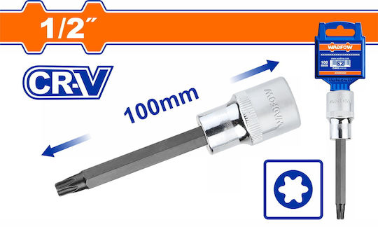 Wadfow Bit-Stecknuss mit Torx-Bit und Antriebsvierkant 1/2'' Größe T50x100mm 1Stück