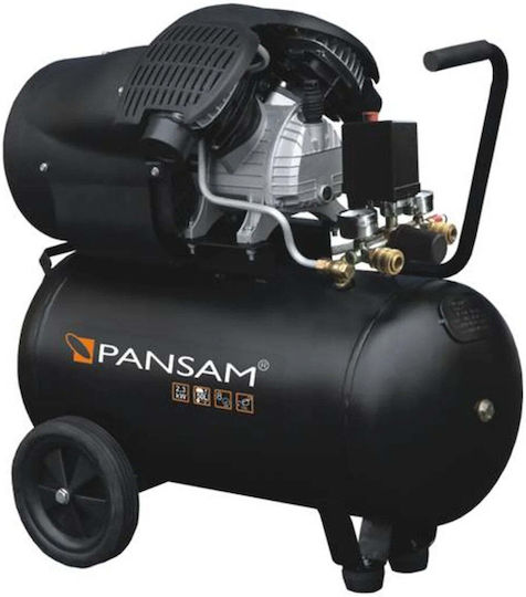 Pansam Μονοφασικό Κομπρεσέρ Αέρος με Ισχύ 3.06hp και Αεροφυλάκιο 50lt