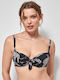 Underwire Bikini Bra with Adjustable Straps Black