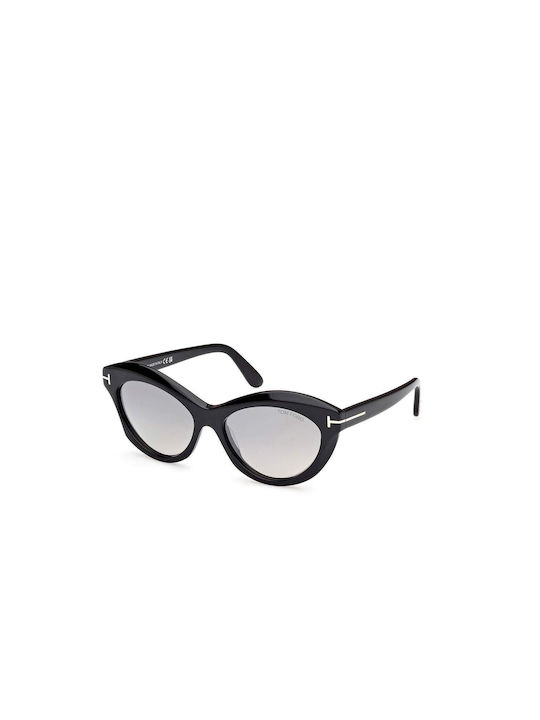 Tom Ford Women's Sunglasses with Black Plastic Frame and Gray Gradient Lens ft1111 01C