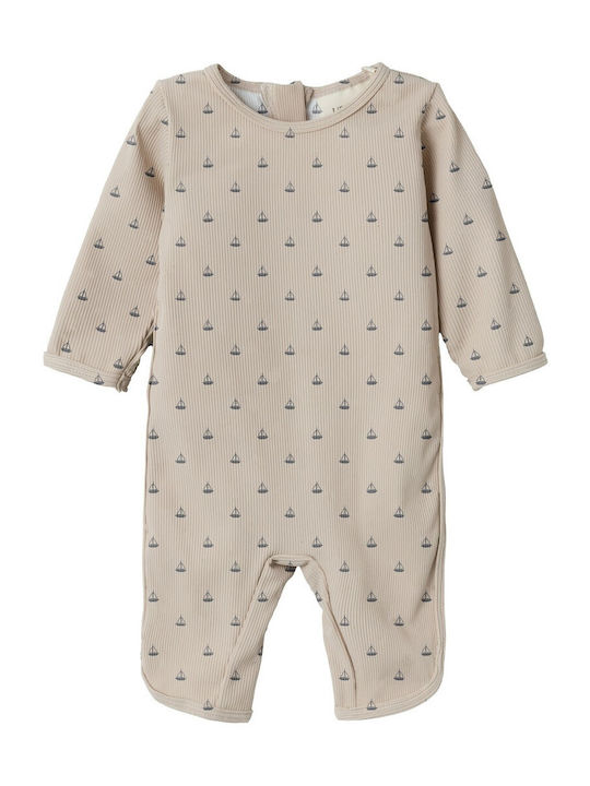 Lil' Atelier Îmbrăcăminte de Înot pentru Copii Costum Întreg cu Mâneci Lungi Beige