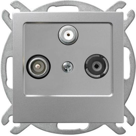 Ospel Satellitenbuchse Terminal in Silber Farbe GPA-GS/m/18