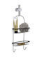 Wall Mounted Bathroom Shelf Metallic with 2 Shelves 22.5x10x55cm Black