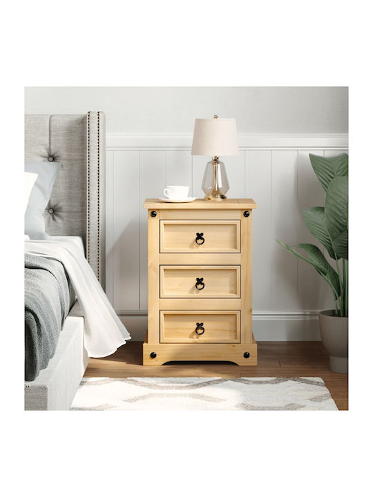 Nachttisch Metall Beige 45x35x64cm