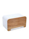 KING Hoff Bread Box Wooden White 35x20.4x21.5cm