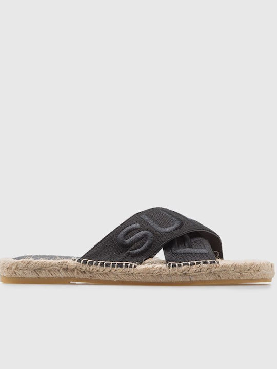 Superdry Γυναικεία Σανδάλια Μαύρα