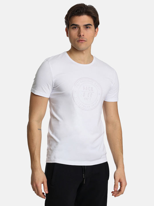Basefashion T-shirt Bărbătesc cu Mânecă Scurtă White