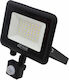 AWTools Στεγανός Προβολέας LED 30W Ψυχρό Λευκό 6000K με Αισθητήρα Κίνησης IP44