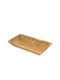 Artekko Wooden Rectangular Serving Tray with Handles in Brown Color 44x24x15cm 70633 1pcs