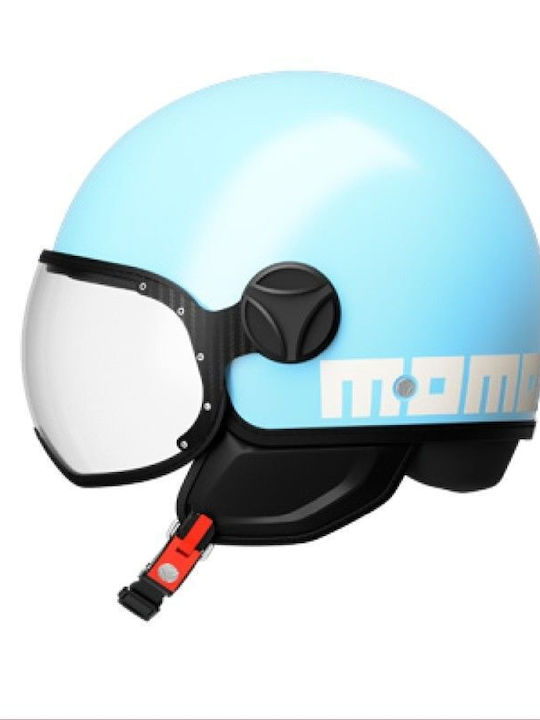 MomoDesign FGTR Classic Jet Helmet ECE 22.06 Blue Sky / White