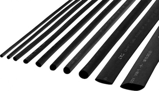 Cabletech Tubulatură Termocontractibilă Cablu Cutie Neagră 10 Bucăți LEC-NAR0244.1