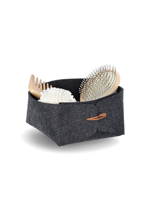 Storage Basket Fabric Gray 13.5x13.5x7.5cm 1pcs